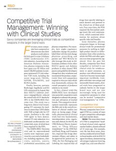 Competitive Trial Management – Winning with Clinical Studies